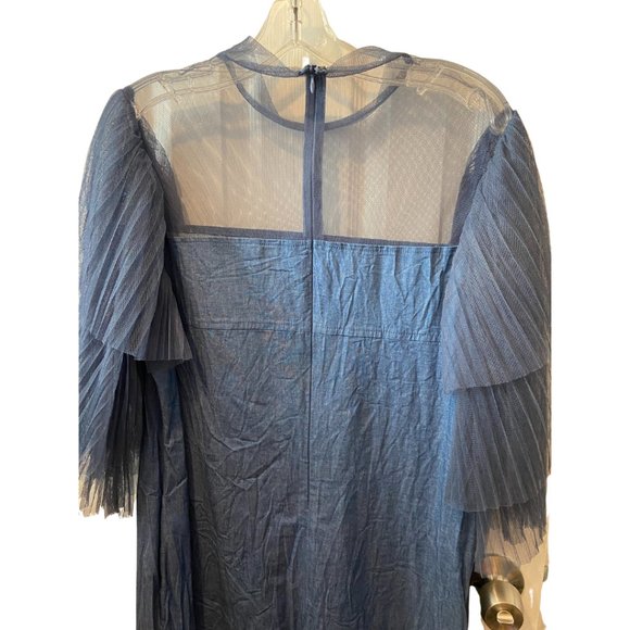 CQ by CQ denim tunic dress with tiered gauzy exaggerated sleeves sz Large, XL - Picture 5 of 11
